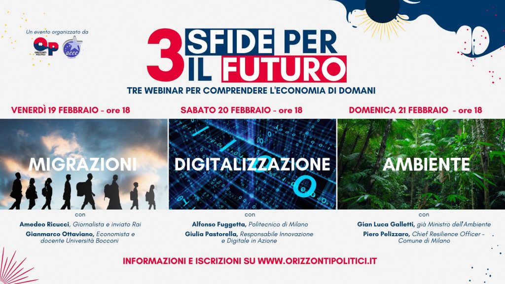 Migrazioni, Digitalizzazione e Cambiamento Climatico, le tre sfide per il futuro.